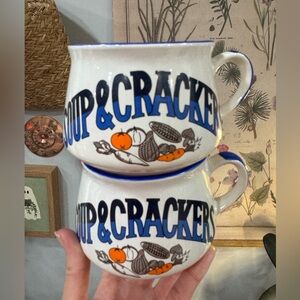 Vintage Soup & Crackers Ceramic Mugs